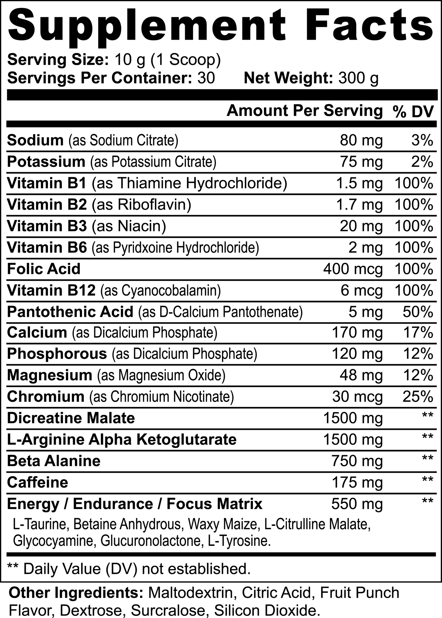 Launch Pre-Workout + Electrolytes (Fruit Punch)